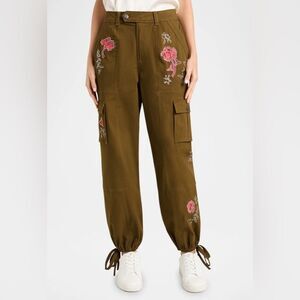 Cinq a Sept Zola Desert Rose Cargo Joggers Olive Green Size 2